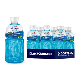 Mogu Mogu Blackcurrant Juice Drink with Nata de Coco – Bold Fruit Flavor with Chewy Coconut Jelly, 10.8oz Bottles (Pack of 6) – Fun-to-Drink, Juicy, and Refreshing Beverage