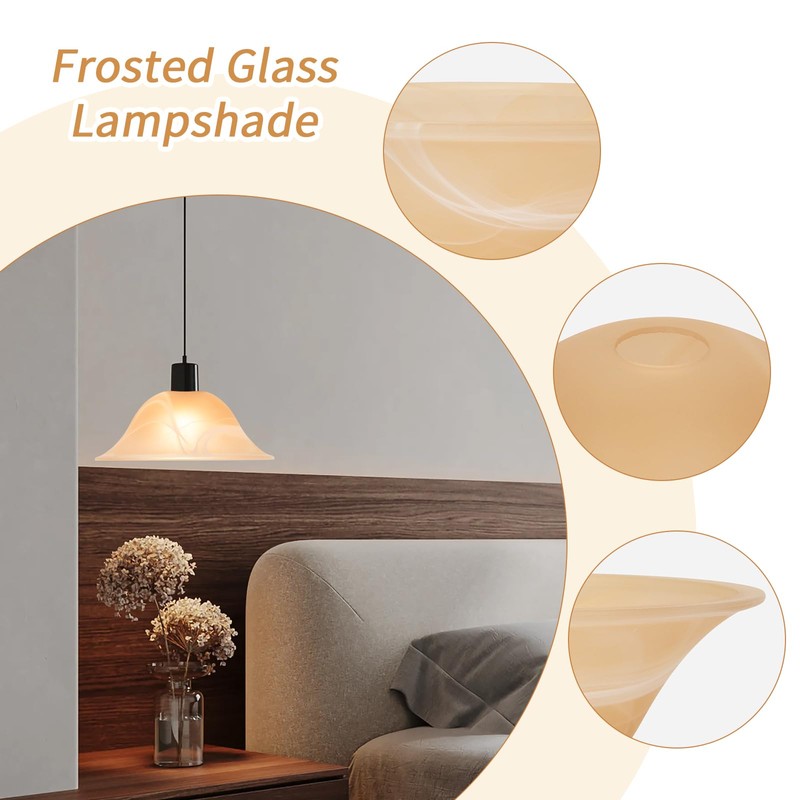 lianheng Glass Bowl Shade Replacement for Torchiere Floor Lamp, Standing