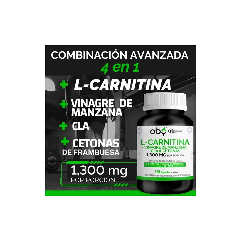 Quemador Grasa Con L Carnitina, Vinagre Manzana, Oby 120 Cap