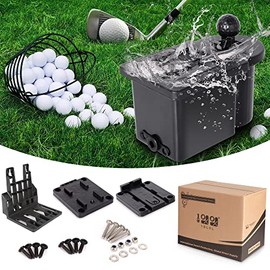 10L0L Universal Golf Ball Washer and Club Head Cleaner for EZGO, Club Car, Yamaha Golf Cart, with Extra Mounting Bracket Kit for Club Car Precedent - Black