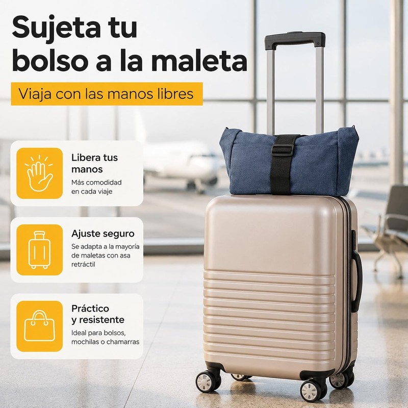 2 Correas Conectoras para Equipaje, Ajustables de 26 a 40
