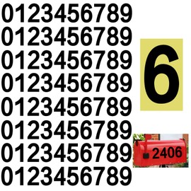 Yuomtf Reflective Mailbox Numbers Sticker for Outside，8 Sets 0-9 Self Adhesive Waterproof Number for Houses，Door，Cars ，Trucks (2inch, Black)
