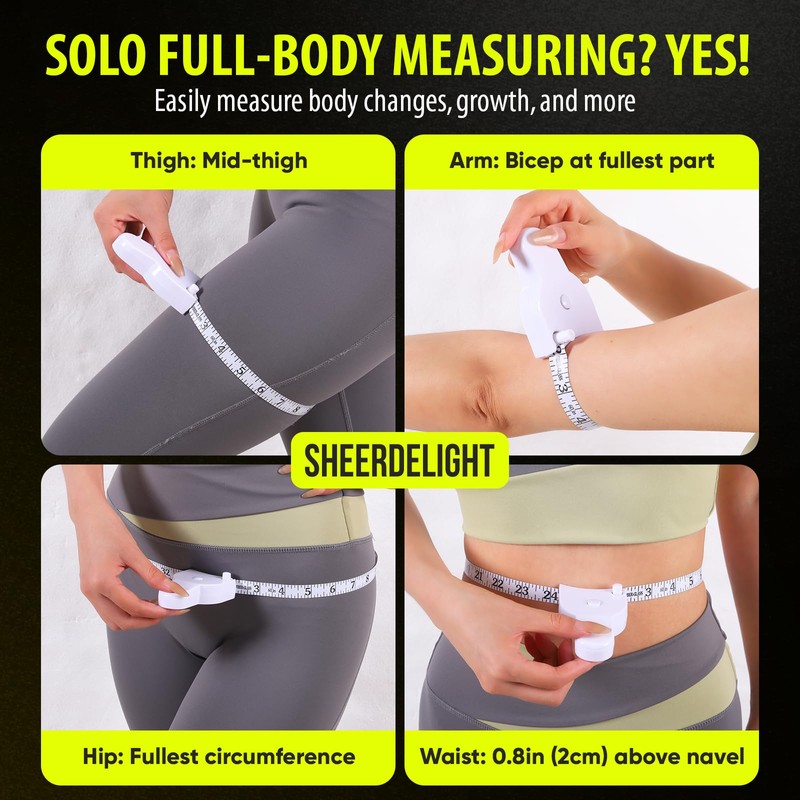 SheerDelight Body Measuring Tape, 2 Pack Retractable Measuring Tape for