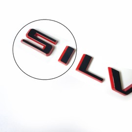 2019-2025 2pack OEM Nameplate with LT Emblem 3D Letters Badge Replacement for Silverado 1500 2500HD 3500HD 86539786 (Glossy Redline)