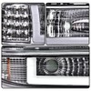 CNNELL LED Headlights Assembly Compatible with Chevy Silverado 1999-2002/Fit Suburban