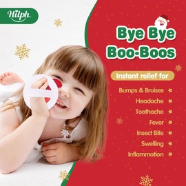 Hilph Christmas Cooling Pads Children's Cool Packs with Soft Fabric Cover, 4 Small Cooling and Heat Packs Non-Toxic Gel Ice Packs Christmas Gifts Gift Set for Children, Colleagues, Girlfriend