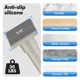 CorkLatta Brushed Nickel Shower Curtain Rod Spring Tension 30 to 80 Inch,1 Inch Diameter Adjustable Shower Rods for Bathroom,No Drilling