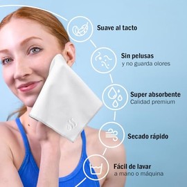 Dry Toallas Faciales Microfibra Set Piezas Ultra Suaves Súper Absorbentes Secado Rápido Skincare Viaje Gimnasio Color Blanco