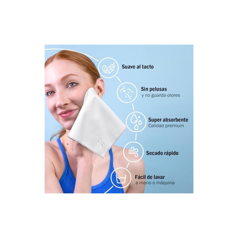 Dry Toallas Faciales Microfibra Set Piezas Ultra Suaves Súper Absorbentes