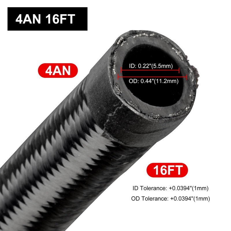 VehiMata 4AN Fuel Line Hose Fitting Kit Braided Nylon CPE