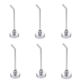 lasuroa 6pcs Heavy Duty Magnetic Hooks, 1.1lb 2.8in Long Strong Large Magnetic Cruise Hangers for Wall Refrigerator Garage Kitchen Magnet (Silver)