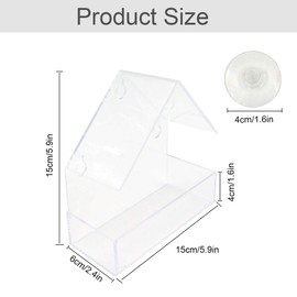 Window Bird Feeder, Bird House Window Suction Cup, Transparent Suction Base, Transparent Bird Feeder, Window Bird Feeder, Large Acrylic Bird Feeder, Bird Feeder, Bird Feeder, 15 x 7 x 16 cm