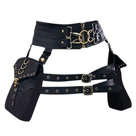 Riñonera cruzada, riñonera, corsé, cadera y pierna, motocicleta, retro, disfraz renacentista (Cor)