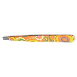 Nippes Retro Cosmetic Tweezers Orange | Slant Tip | Stainless Steel | Colourful Varnished | 9 cm Long | Fine Tweezers | Tweezers Eyebrow Plucking
