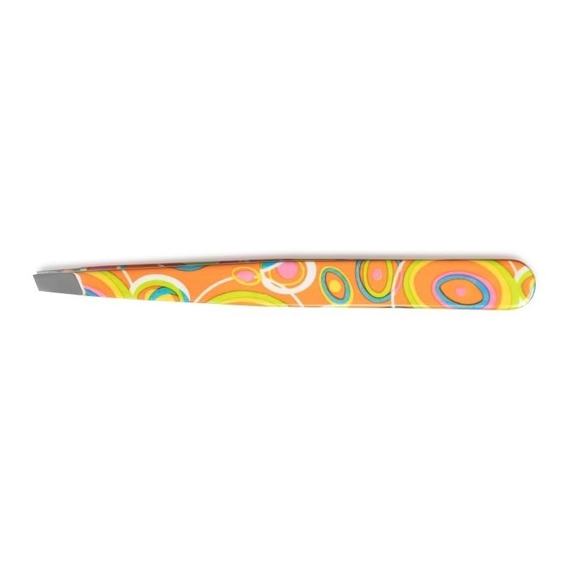 Nippes Retro Cosmetic Tweezers Orange | Slant Tip | Stainless