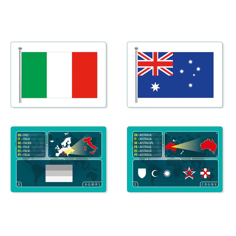 Clementoni -The Game of Flags Cards, Multicoloured, 16564, 6-99 Years