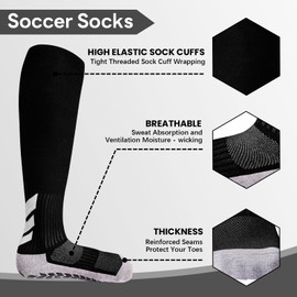 MENDENG Mens Grip Socks Soccer Grippy Socks for Men Non Slip Soccer Football Basketball Socks for Sports Grip Pads BlackWhiteBlueRed