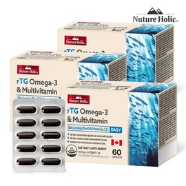 Nature Holic rTG Omega 3 + Multivitamin 3 Boxes 180 Capsules 6 Months Supply (PTP) / 네이처홀릭 rTG 오메가3+멀티비타민 3박스 180캡슐 6개월분 (PTP)