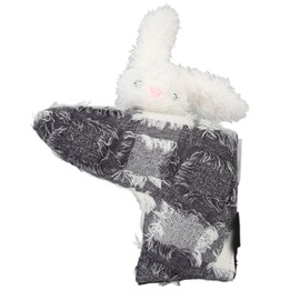 Golf Club Putter Head Cover Thickened Fleece Cute Plush Animal Magnetic Closure Golf Headcover for Golf Lovers Women Men Black