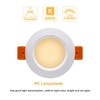 YGS-Tech 2 Inch LED Downlight Dimmable, 3W(35W Halogen Equivalent), 3000K