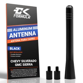 Aluminum Black Short Antenna for Truck - Antenna Chevy Silverado GMC Sierra (Year 1999-2025), Chevy Silverado 1500 Accessories, GMC Sierra Accessories, Car Antenna Replacement, Antena para Carro, 4"