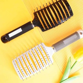 Premium Hair Brush for Root Volume, Detangling Extensions, and Scalp Care Hair Brush Black 2ea