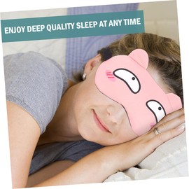 Vaguelly 4 Pcs Cartoon Eye Patch Sleep Mask for Travel and Home Light Blocking Comfortable Blindfolds in Grey Pink Dark Blue Light Blue Soft Stylish Eyeshades for Men and Women