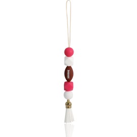 Lantintop Silicone Pendant Car Mirror Hanging Accessories Charm Cute Hanging Decorate with Tassel(Rugby)