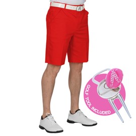 Royal & Awesome Red Men's Golf Shorts, Tailored Shorts for Golf, Men's Golf Shorts, Golf Chino Shorts Men, Men Smart Shorts, red