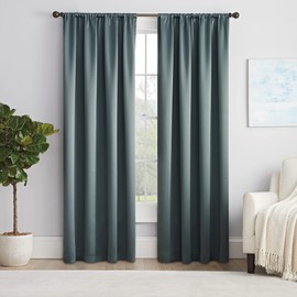 Eclipse 15061054X084RVB 54-Inch by 84-Inch Solid Single Curtain Thermapanel, River Blue