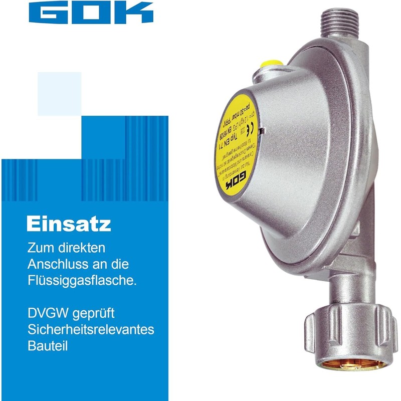 GOK Caravan Regulator 30 mbar 1.2 kg/h