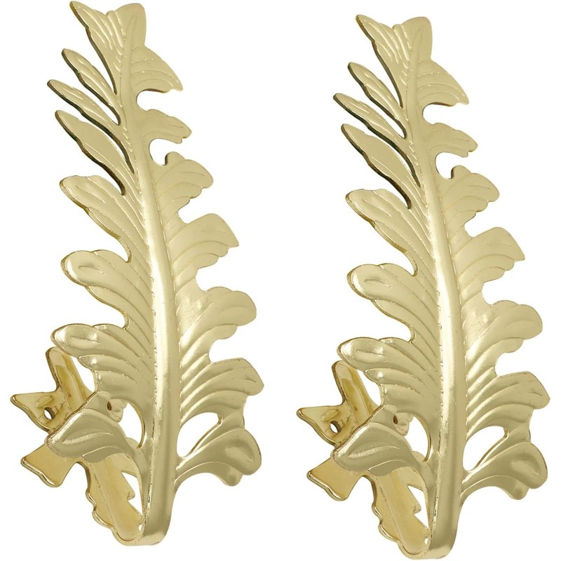 Bitray Curtain Tiebacks Gold Vintage Big Leaf Design Curtain Holdbacks