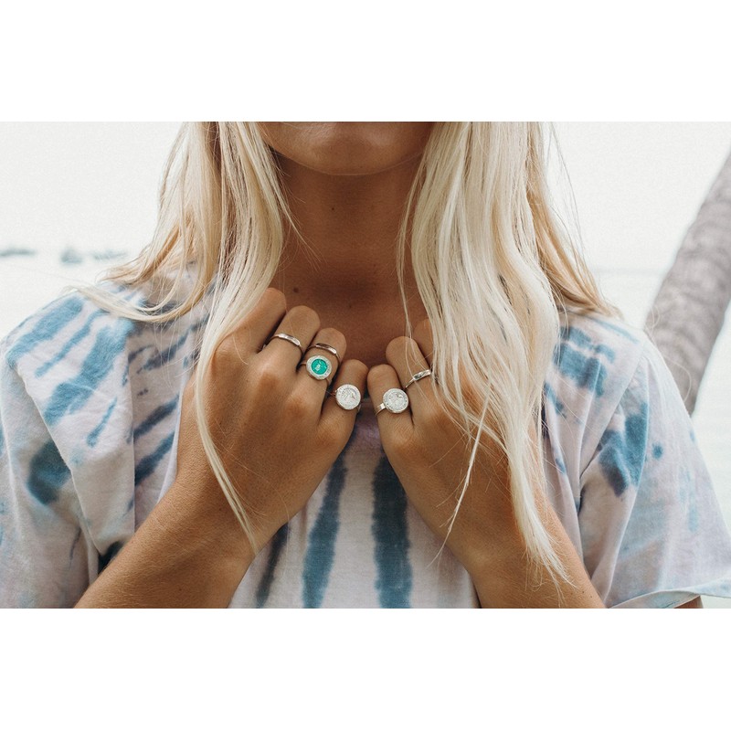 Get Back St. Christopher Surf Ring | Aqua/White (7)