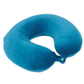 Memory Foam and Cooling Gel Moulded Pressure Relief Neck Cushion Comfort and Posture, Ideal for Travel Supports the Head, Neck and Chin when Sleeping Use on Planes, Trains or in Cars In Green