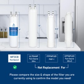 TEEHAY WF3CB Water Filter Replacement, TH-04 Compatible with Frigidaire PureSource 3 WF3CB,706465, 242069601, 242086201, AP4567491, PS3412266, Height 9 Inches 1 Pack (1)
