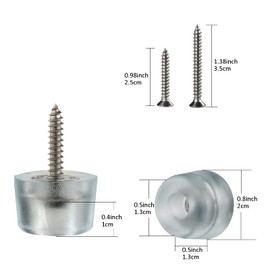 Pack of 16 Furniture Feet, Rubber Buffer for Audio Chairs, Chopping Board, Rubber Feet, Screwable (With Screws, Packaged) Rubber Buffer (16), White, 2 x 2 x 1.5, Y-20