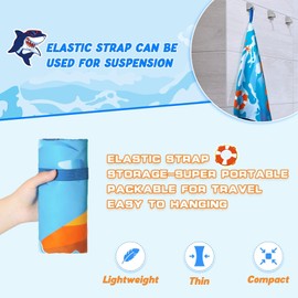 WERNNSAI Shark Kids Beach Towel for boys, 76 X 150 cm Double-sided Towels for Kids, kids Beach Pool Bath Bathroom Swim Towel, Quick Dry Ultra Absorbent Super Soft Beach Blanket Towel