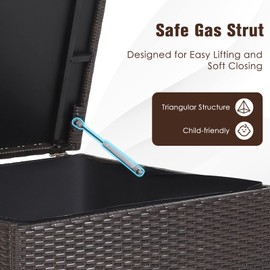 RELAX4LIFE Outdoor Storage Box 72-Gallon - Outside Wicker Storage Bin with Waterproof Zippered Liner, Gas Strut, Package Delivery Boxes for Outside, Accessories, Garden Tools Storage Deck Box