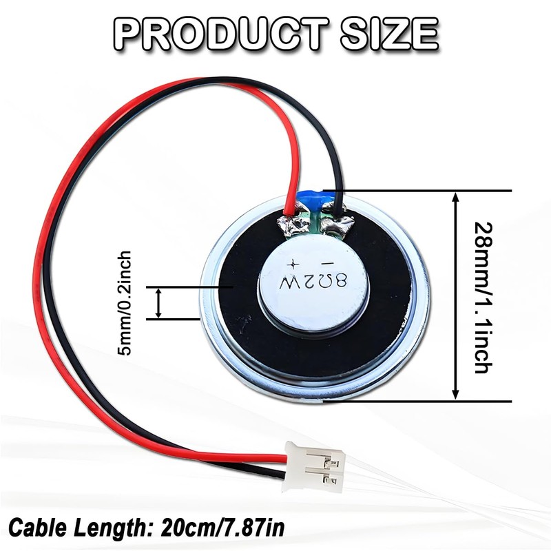 JYUDAUFU Audio Speaker DIY 2W 8 Ohm Diameter 28mm Magnetic