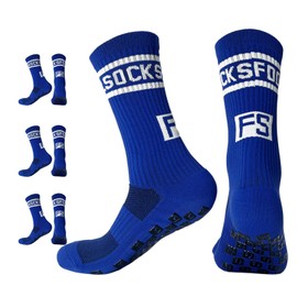 EEPLUYTY Football Socks, Grip Socks Football, Football Socks Men, Grip Socks, Suitable for Football, Basketball, Running and Other Sports, blue