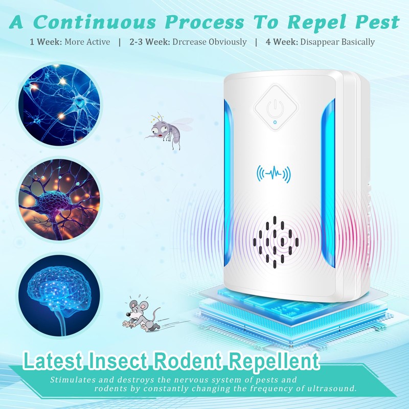 BOZFLY Ultrasonic Pest & Insect Repeller, Upgraded Indoor Ultrasonic Repellent