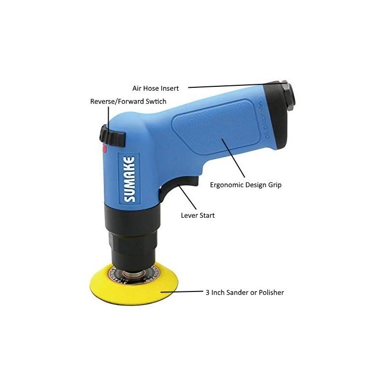 3 inch Mini Pistol Grip Air Polisher and Sander, Pistol