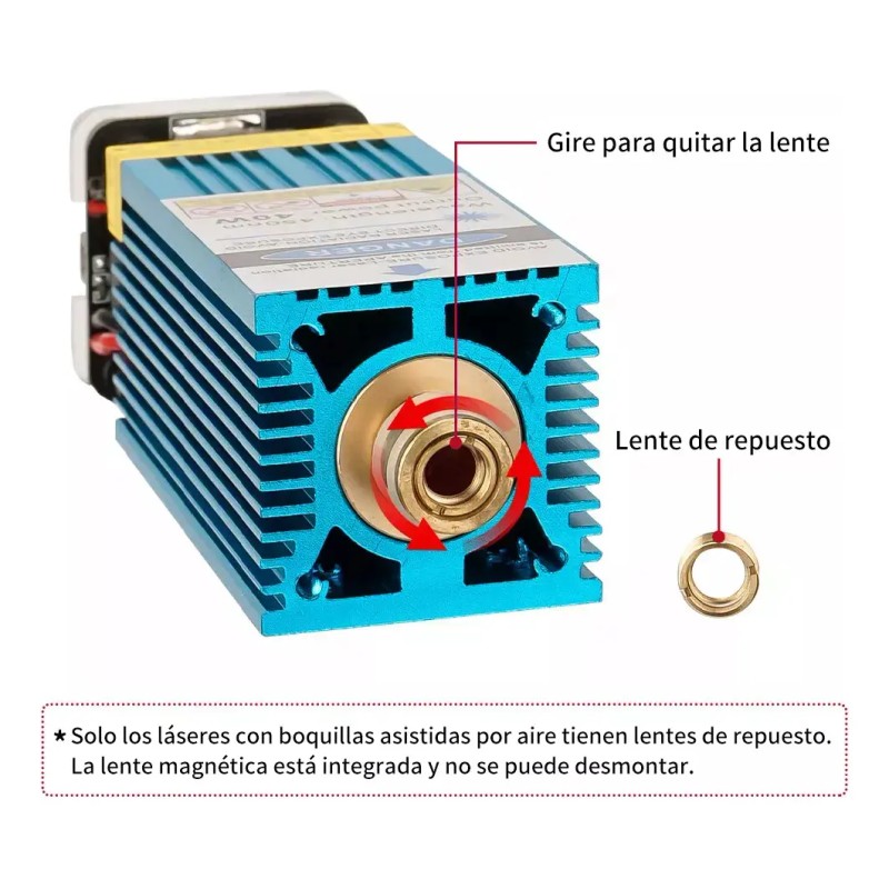 Lunyee Módulo Láser 450nm 80w Para Grabado Y Corte