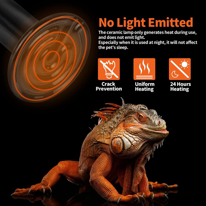 LUCKY HERP 150W Ceramic Heat Emitter, Reptile Heat Bulbs, Ceramic