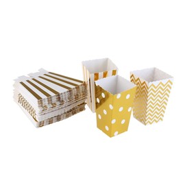 LABRIMP 36pcs Gold Popcorn Boxes Container Birthday Decorations for Boys and Girls Party Favors Supplies