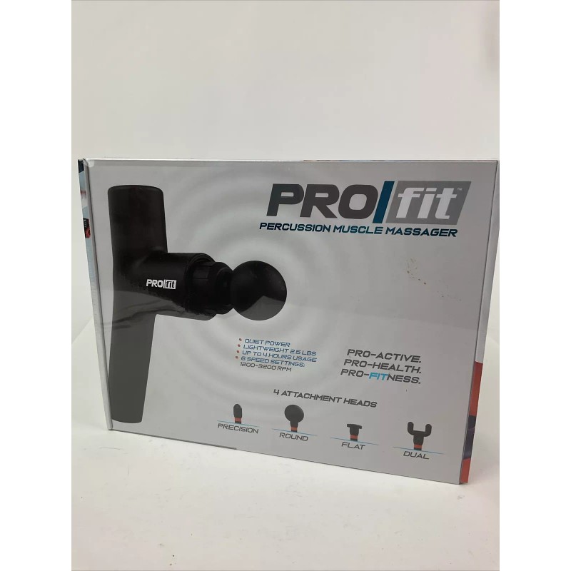 Tzumi PRO FIT Percussion Muscle Massager Gun With 4 Interchangeable