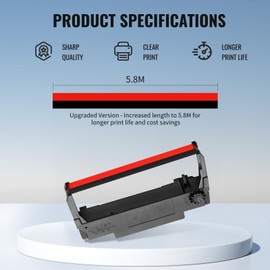 IUX Ribbon ERC30 ERC-30 ERC 34 38 Red and Black Ribbons BR Compatible with Epson ERC30/ERC34/ERC38, for TM-U220,Bixolon GRC-220BR,M188B,BTP-M300, Pack of 6