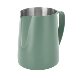 480ML Coffee Frothing Cup 304 Stainless Steel Milk Frother Jug Point Mouth Latte Art Pitcher with Inner Scale Dark Green