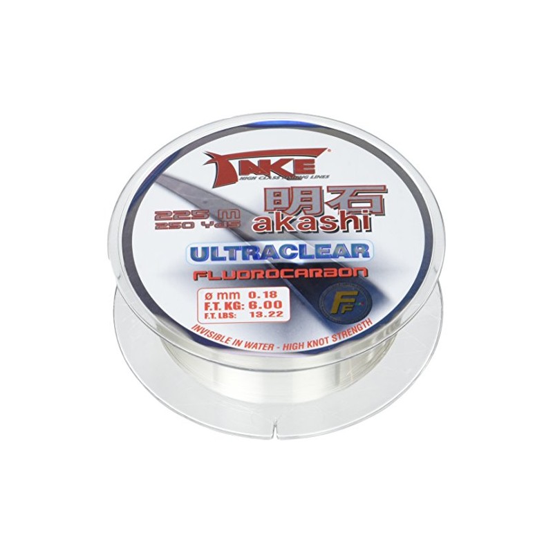 Lineaeffe Take Akashi Ultraclear Fluorocarbon Fishing Line, 225 m, 0.18
