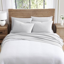 Tahari Home - Sheets, 6-Piece Sheet Set with Matching Pillowcases, Soft & Lightweight, Dorm Room Essentials, Comfy Home Decor (Solid Antarctica Grey, Full)